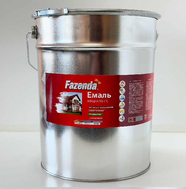 Емаль алкідна "FAZENDA" ПФ-115 (25кг) Бірюзова